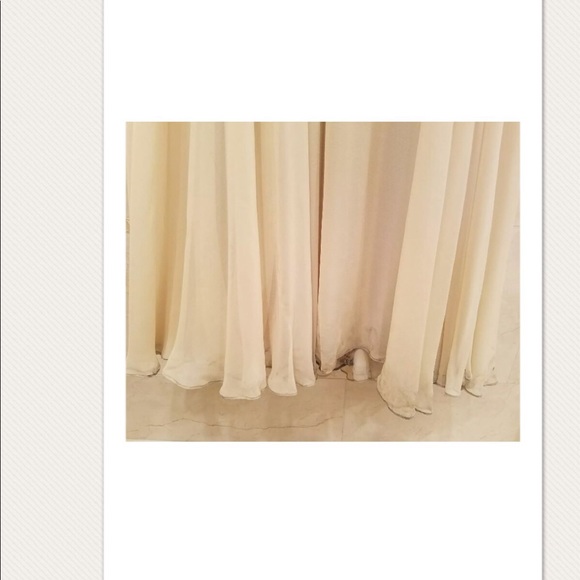 NAEEM KHAN CREAM RHINESTONE BEADED EVENING GOWN - Picture 7 of 8